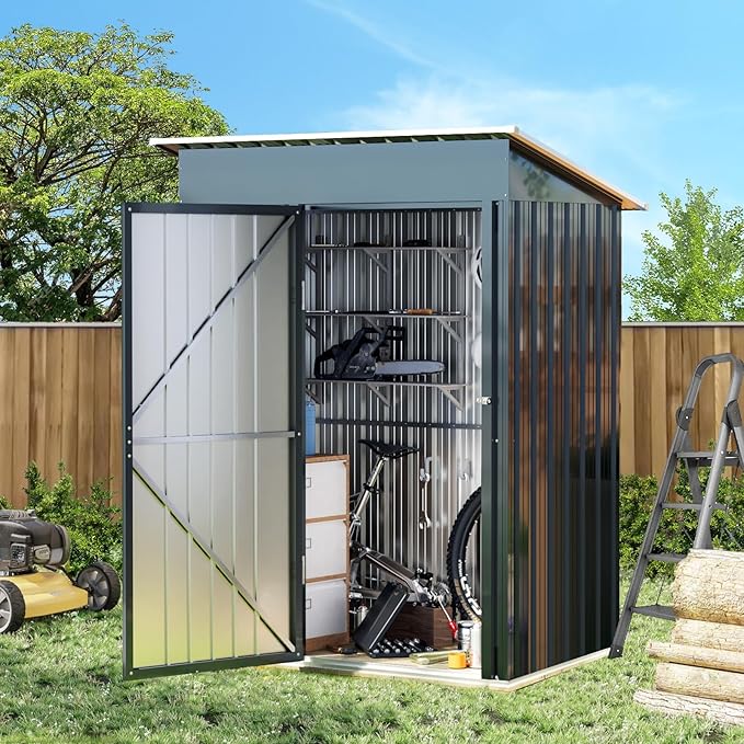 Breezz 5x3FT Vertical Outdoor Steel Storage Shed by BreezZ