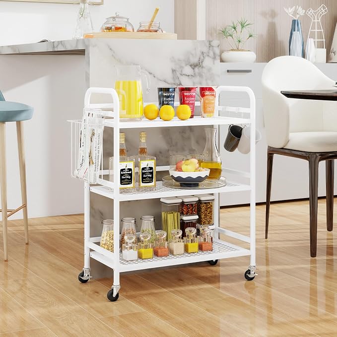 HDANI 3 Tier Metal Mesh Utility Cart, Large Capacity Multipurpose Heavy Vehicle - Image 4