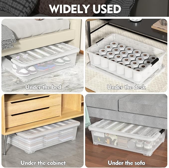 50 Quart Rolling Under Bed Storage Containers - Image 4