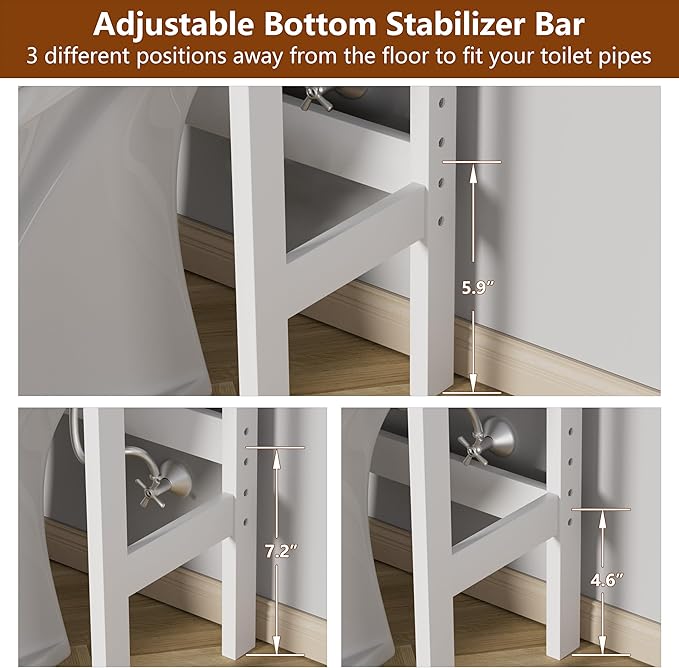 BlueWish Over The Toilet Storage Cabinet, 66.9" H Over Toilet Bathroom Organizer - Image 4