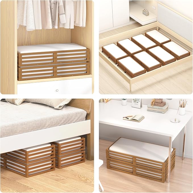Wisuce Bamboo Under Bed Storage Containers- Underbed Organizer - Image 5