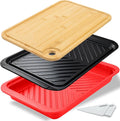 KAQAHIDO Grilling Bamboo Prep and Serve Trays, BBQ Platter by Haveaniceday