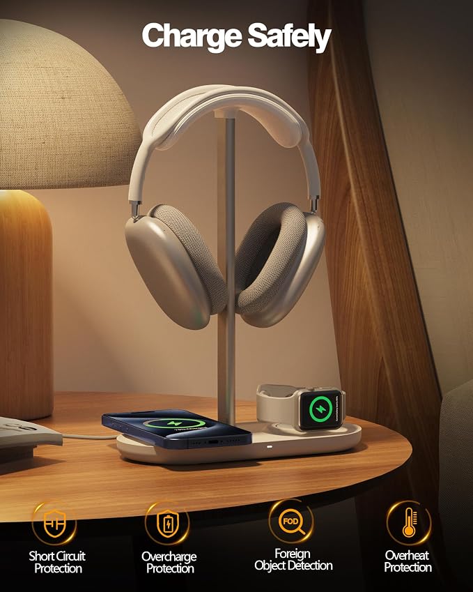 Universal Headphone Stand, Magnetic Wireless Charger - Image 4