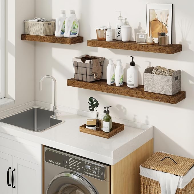 fuqing Floating Shelves for Wall, Wall Mounted Wood Floating Shelf - Image 4