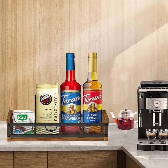 Alyoen Liquor Bottle Display Shelf, Coffee Syrup Rack Organizer, Countertop - Image 4