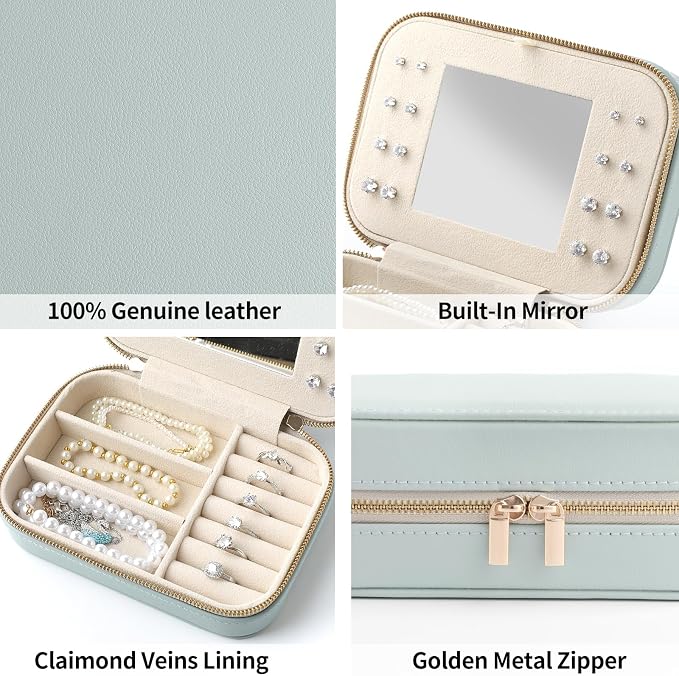 Genuine Leather Travel Jewelry Organizer Case - Image 4