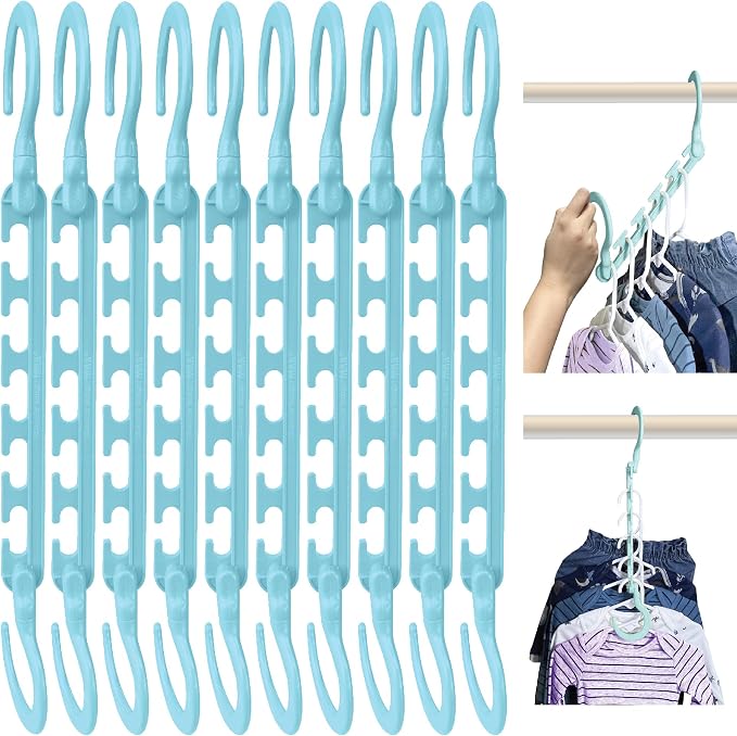 Wonder Hanger Max 10-Pack Space Saving Hangers, Reinforced Hooks Swivels 360° by WONDERHANGER