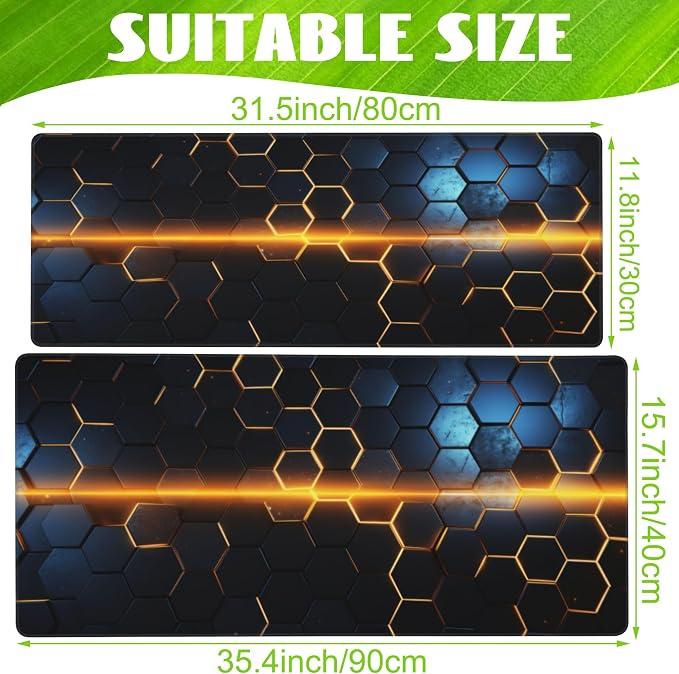 Large Gaming Mouse Pad, Honeycomb Technology Desk Pad, Extended Computer - Image 2