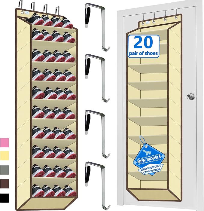 Over The Door Shoe Organizer, 70 Pounds Large Capacity, 20-30-Pair shoe by Zebricolo