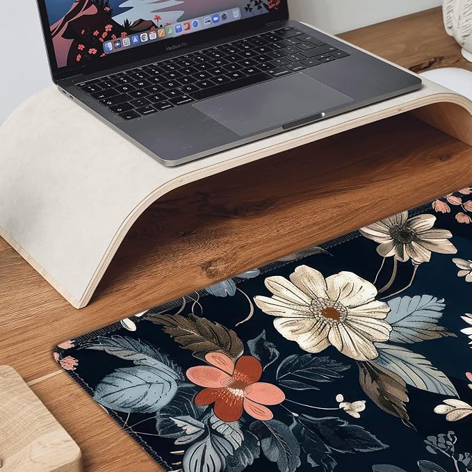 Dark Flower Large Mouse Pad, Gaming Keyboard Desk Pad, Extended Mouse Mat - Image 8
