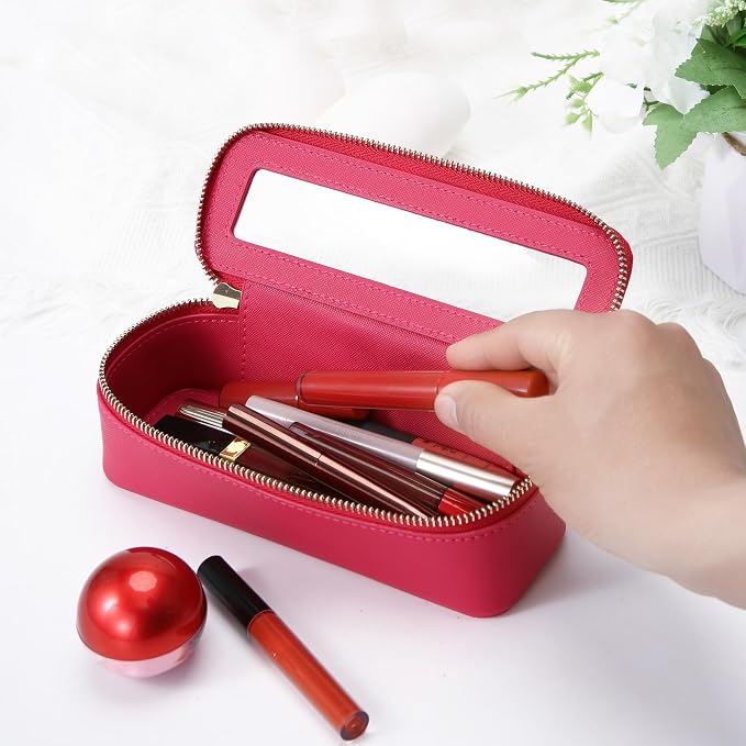 Aveniee Clear Makeup Brush Bag, Slim Brush Holder Cosmetic Case, Small Travel - Image 2