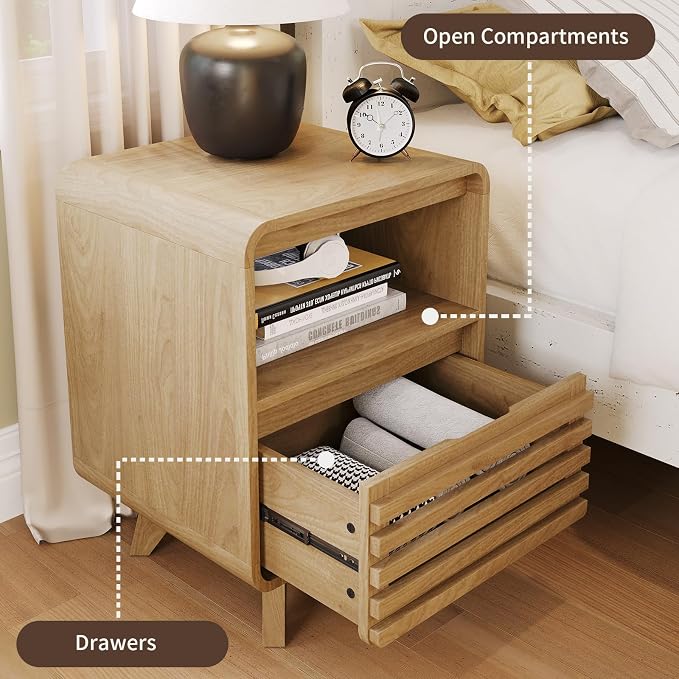 3 Piece Bedroom Set, Dresser and Nightstand Sets, Fluted 6 Drawer Dresser and - Image 7