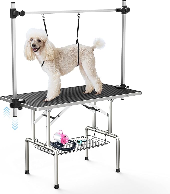 Lyromix 36''Large Dog Grooming Table, Adjustable Cat Drying Desktop by Lyromix