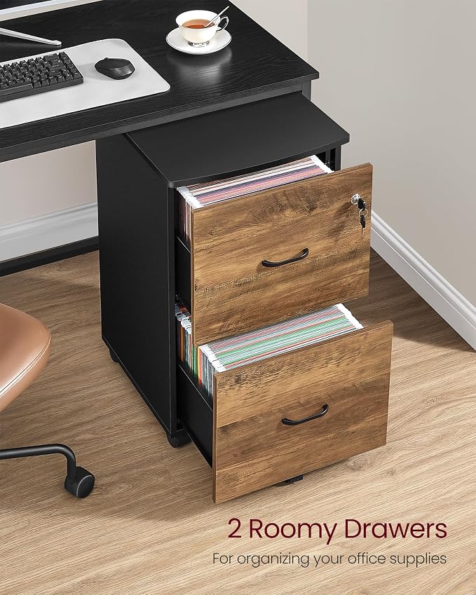 VASAGLE 2-Drawer File Cabinet, Locking Filing Cabinet - Image 4