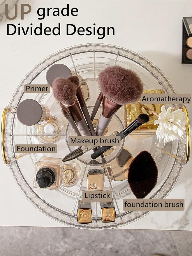 360 Rotating Makeup Organizer, 3 Tier Large Capacity Make Up Organizers and - Image 2