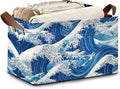 Ocean Wave Storage Baskets, Japanese Foldable Organizer Bin by Unknown