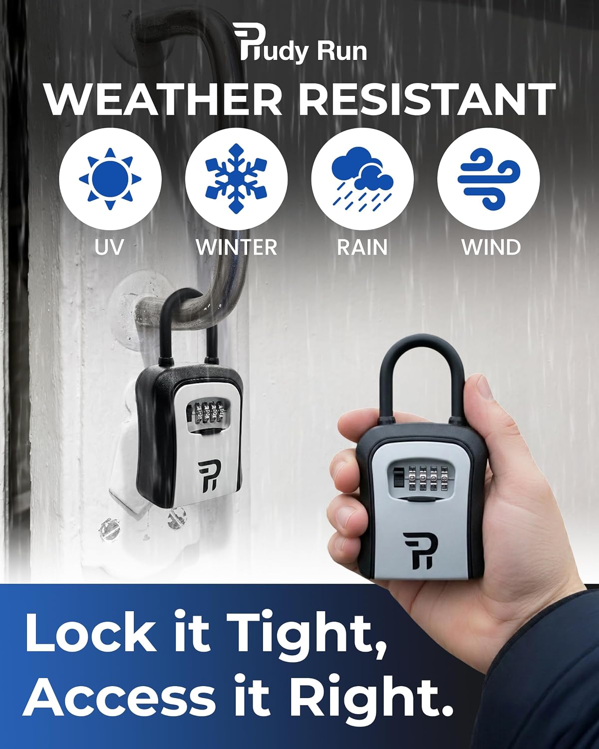 Key Lock Box for Outside – Large Outdoor Lockbox for Keys with Code