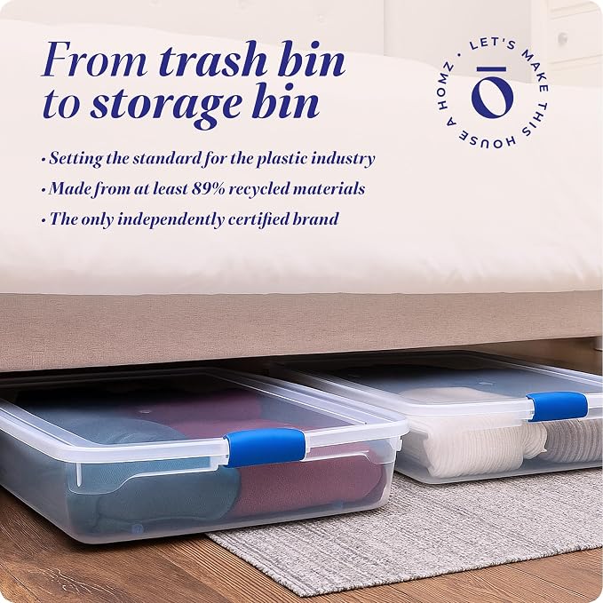 HOMZ 2-Pack Under Bed Storage, 56 Quart, and Towels - Image 7