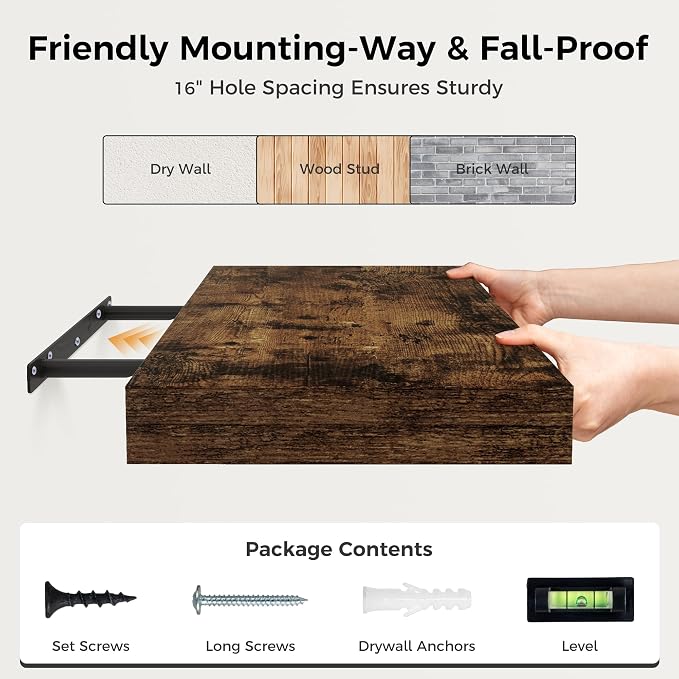 12 Inch Deep Floating Shelves, 24 x 12 Floating Shelf - Image 8