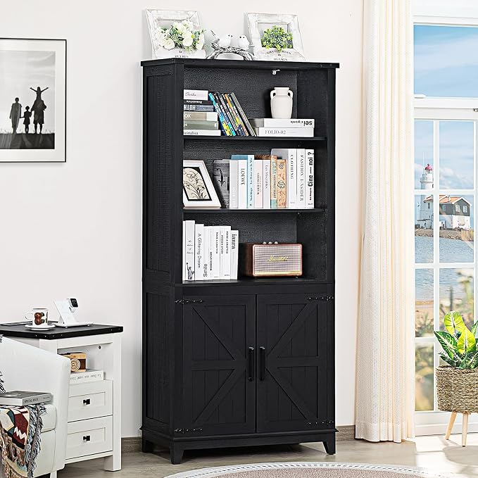 70in Tall Bookshelf 5 Tier Bookcase - Image 4