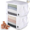 Sweater Storage for Closet – 2 Large Cotton Garment Bags, 30 Cedar Rings by Cashmere+Kiwi