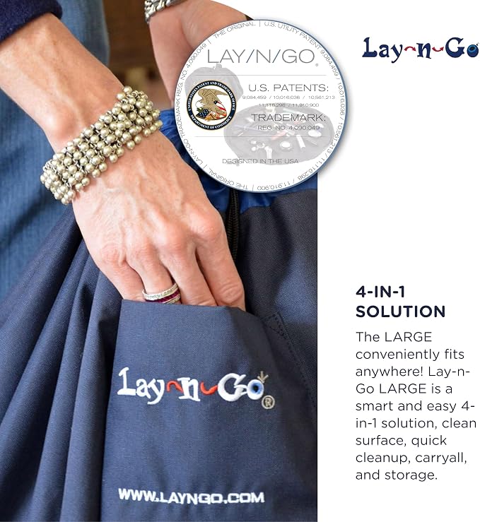 Lay-n-Go 2-in-1 Small Portable Drawstring Toys Storage Organizer and Play Mat - Image 9
