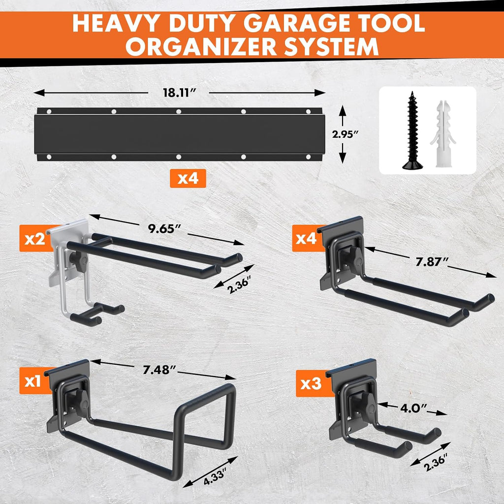 64'' Garage Tool Organizer Wall Mount, 620lbs Heavy Duty Metal Storage