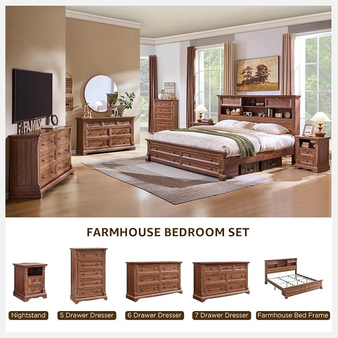 T4TREAM Farmhouse 7 Drawers Dresser - Image 6