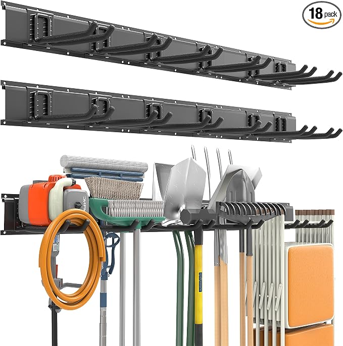 EVERHANGER Garage Tool Storage Organizer, Wall Mount Garden Tool Rack by EVERHANGER