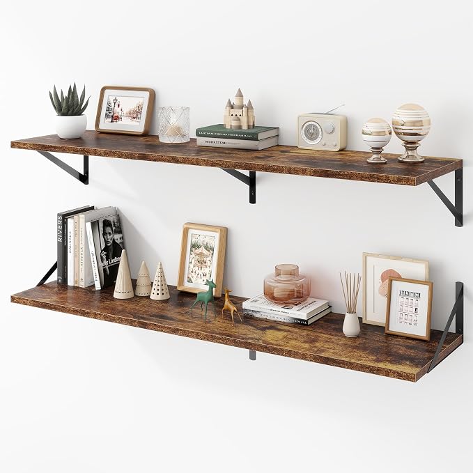 Deep Floating Shelves Wall Mounted, Living Room, Office by Acovy