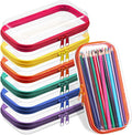 Sanwuta 6 Pcs Clear Hard Zipper Case Hard Plastic Zipper Pouches Transparent by Sanwuta