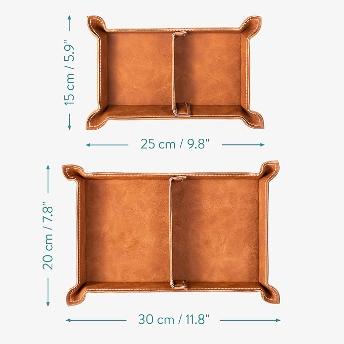 Navaris Faux Leather Tray Set - Image 6