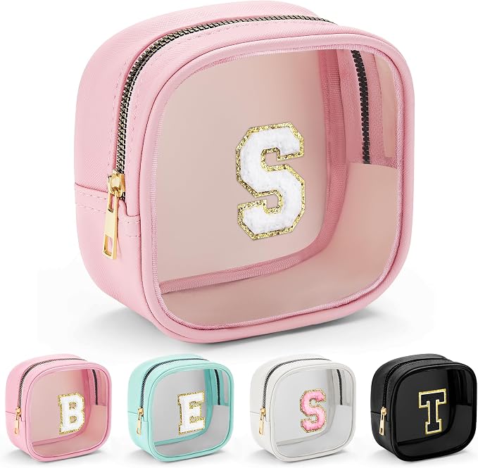 YOOLIFE Mini Initial Makeup Bag | Travel Toiletry Bag | Clear Makeup Bag | by YOOLIFE