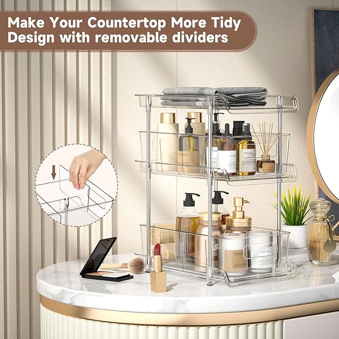 3 Tier Clear Bathroom Organizer - Image 4