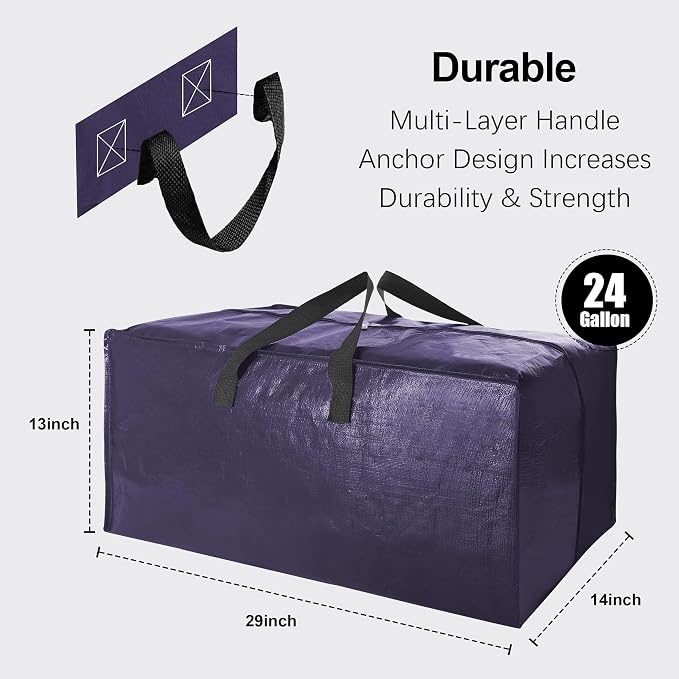 12 Pack Heavy Duty Large Moving Bags W/Backpack Straps - Image 2