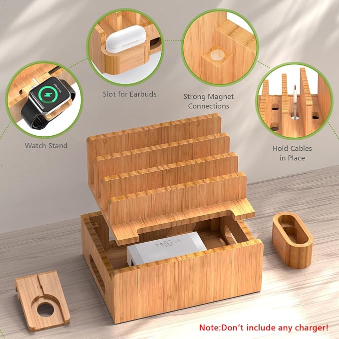 Pezin & Hulin Bamboo Charging Station Organizer - Image 2