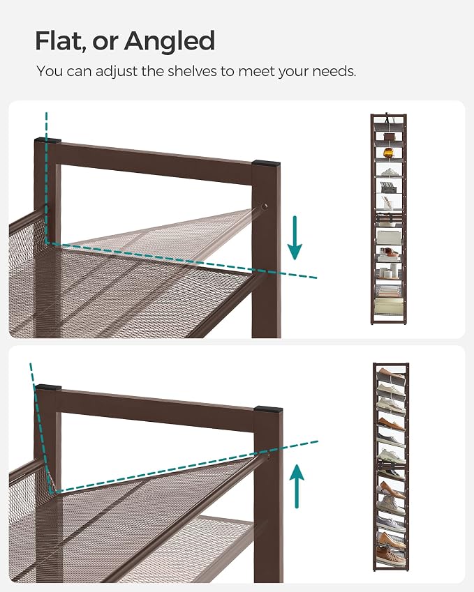 SONGMICS Shoe Rack, 12-Tier Shoe Organizer, Metal Rack - Image 7