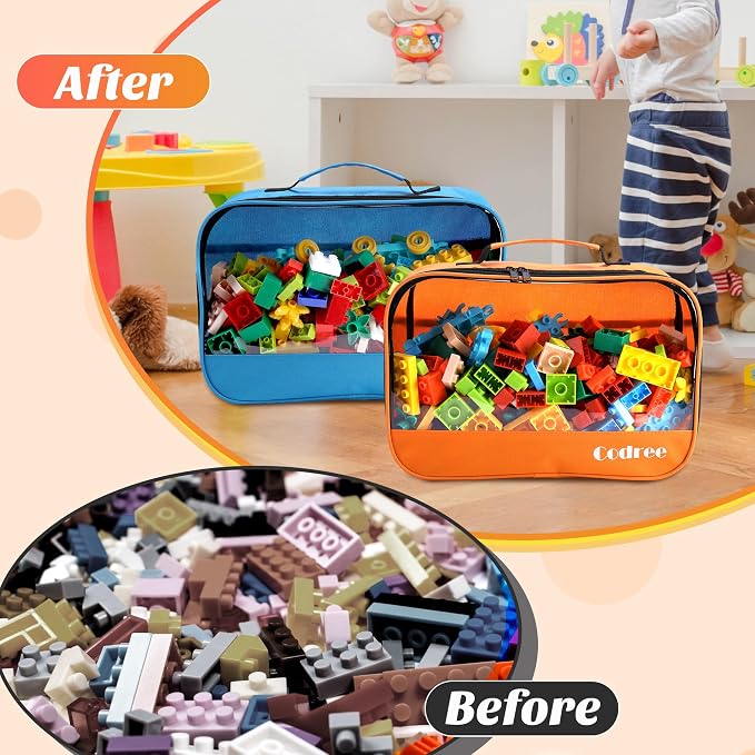codree 6 Pack Large Oxford Cloth Toy Storage Bags, 13 x 8.5 x 3.9 Inch Visible - Image 4