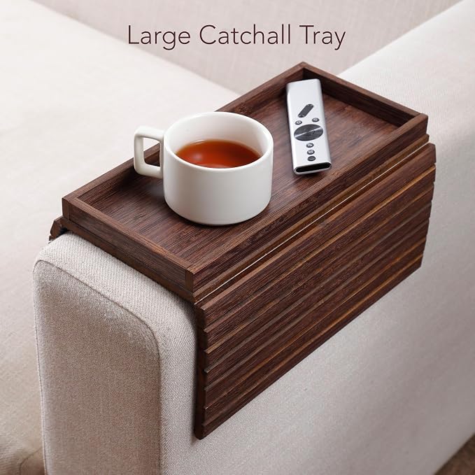 DETOR Couch Arm Tray with Spacious 12.4" x 5.4" Storage Box, Enhanced Non-Slip - Image 8