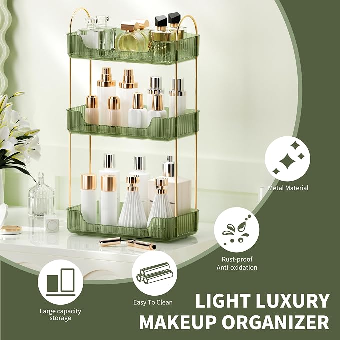 YCIA&DONE Bathroom Organizer Countertop, Makeup Storage, Skincare Cosmetic Tray - Image 4
