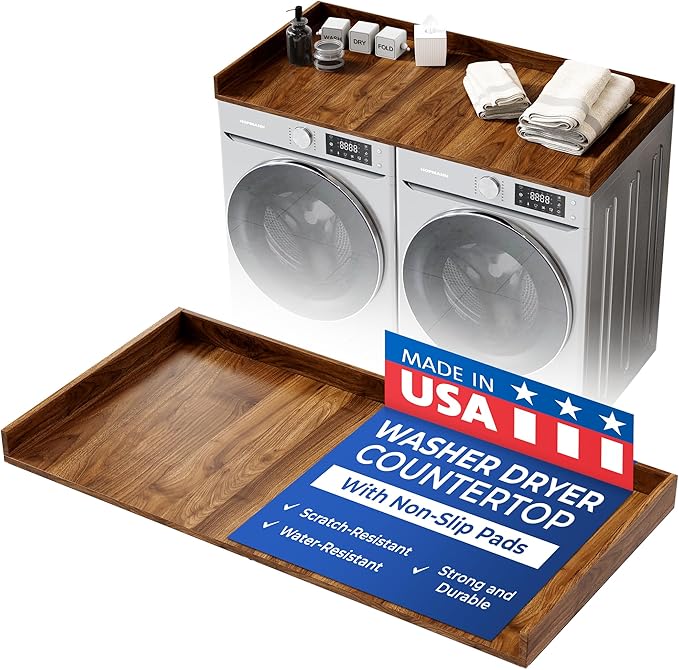 OfficeSimpli Washer Dryer Countertop, Made in USA, Non-Slip Pads, Laundry Room by OfficeSimpliUS