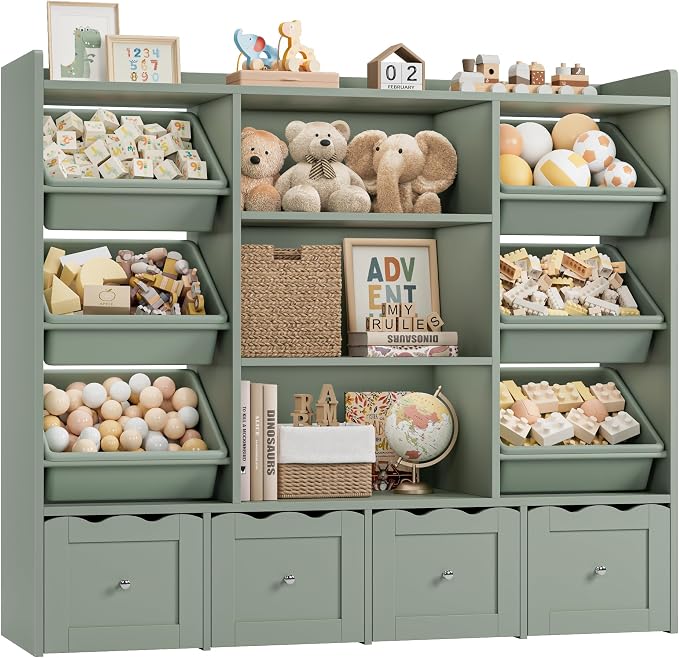 HITHOS 55" W Kids Toy Storage Organizer, Large Toy Box - Image 7