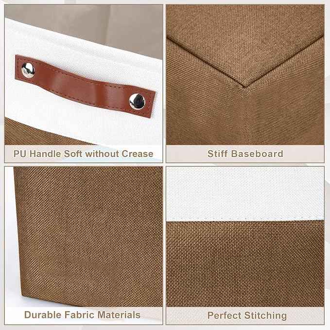 Collapsible Fabric Storage Cubes 11x11 Cube Storage Bins, 4 Pack Closet Baskets