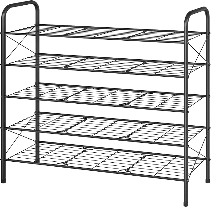 Hoctieon 5 Tier Mesh Style Shoe Rack, Entryway Shoe Shelf, Shoe Storage - Image 8