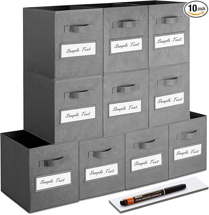 artsdi 11 Inch Storage Cube, Storage bin Foldable Fabric Cube Storage Bins by Artsdi