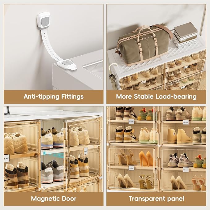 JEKO&JEKO 7 Tiers Foldable Boot and Shoe Storage Rack Cabinet - Image 5