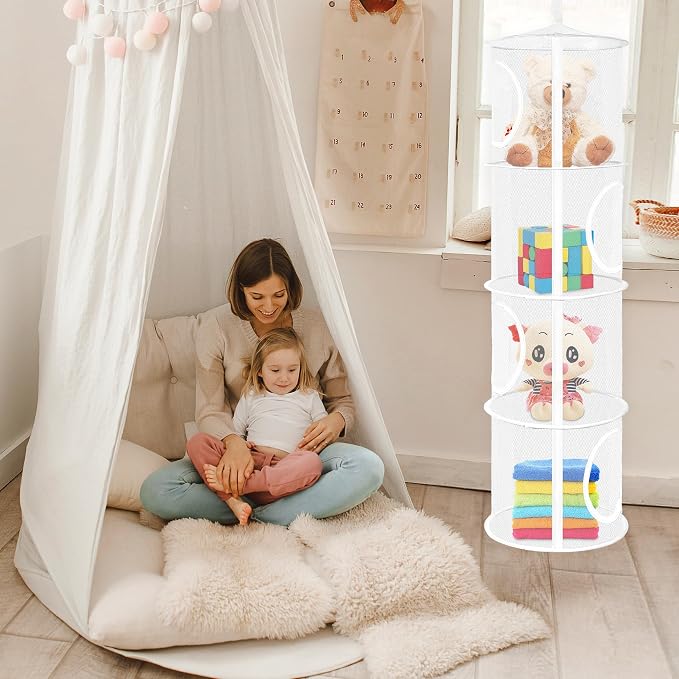 Libeder Stuffed Animal Storage, Mesh Hanging Storage Space Saver Bags Organizer - Image 2