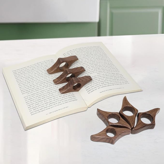 Walnut Book Page Holder, Smooth Finish Wood Book Holder - Image 7