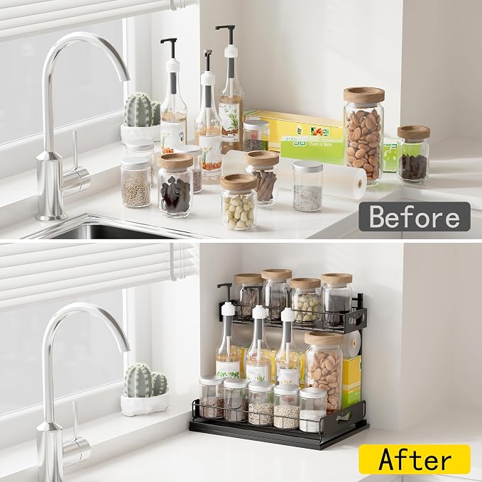 Under Sink Organizer with Pull-Out Drawers, Kitchen Sink Organizer, 2 Tier - Image 6