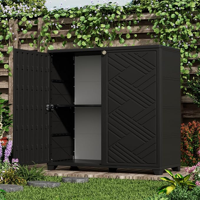 ADDOK Indoor Outdoor Plastic Storage Cabinet 34"x15"x34" - Image 4